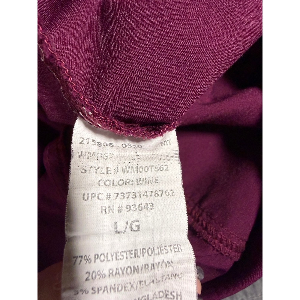 Scrubstar Ultimate Women Wine Mock Wrap Scrub Top WM00T862 Burgundy Large L - Picture 4 of 4